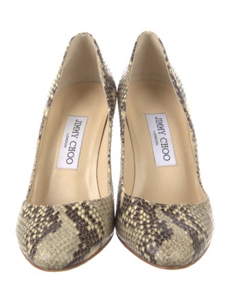 Jimmy Choo Embossed Leather Animal Print Pumps