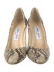 Jimmy Choo Embossed Leather Animal Print Pumps
