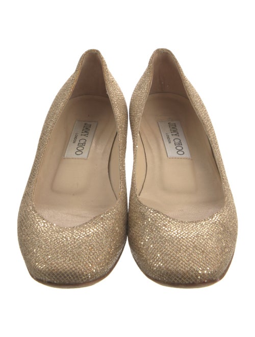 Jimmy Choo Leather Glitter Accents Flats