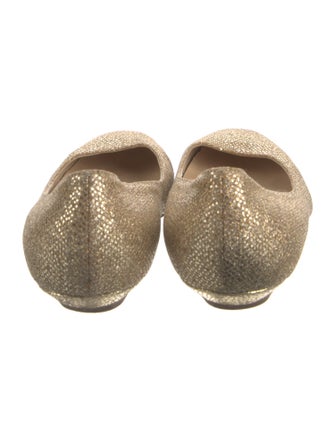 Jimmy Choo Leather Glitter Accents Flats