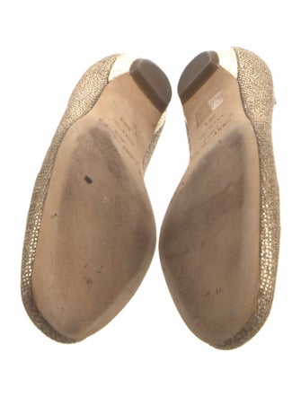 Jimmy Choo Leather Glitter Accents Flats