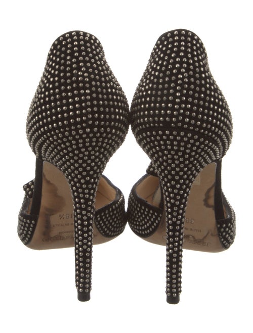 Jimmy Choo Suede Studded Accents T-Strap Pumps