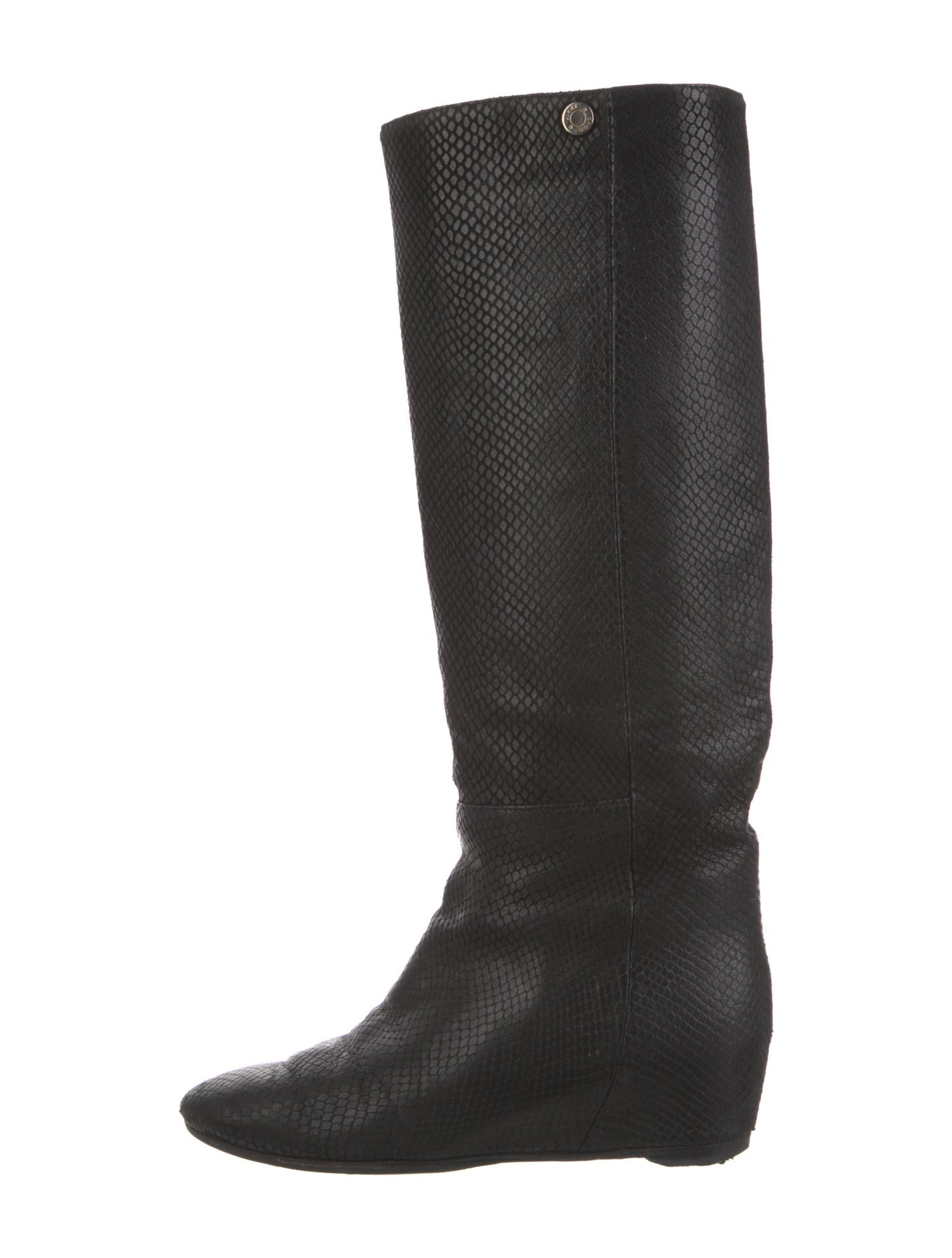 Jimmy Choo Embossed Leather Riding Boots