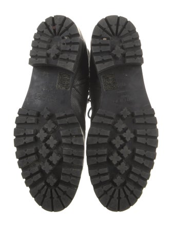 Jimmy Choo Leather Crystal Embellishments Combat Boots