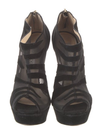 Jimmy Choo Suede Mesh Accents Pumps