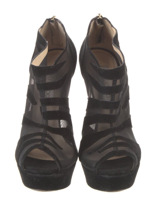 Jimmy Choo Suede Mesh Accents Pumps