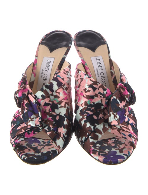 Jimmy Choo Satin Floral Print Slides