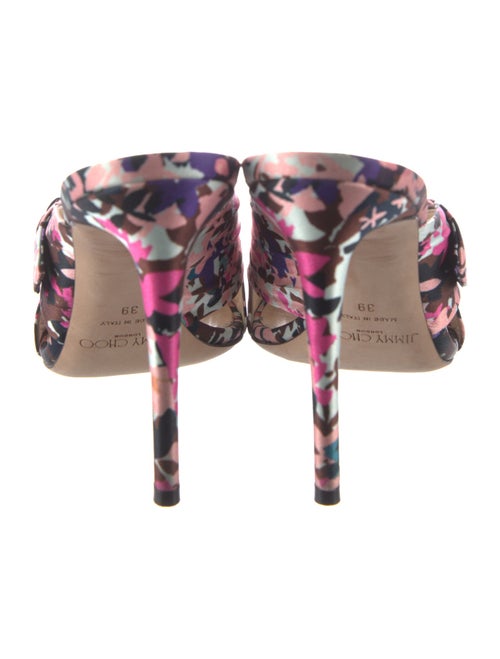 Jimmy Choo Satin Floral Print Slides
