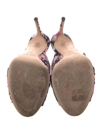 Jimmy Choo Satin Floral Print Slides