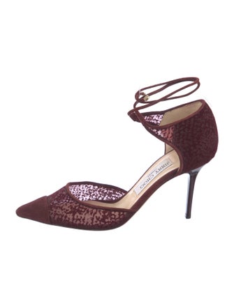 Jimmy Choo Velvet Mesh Accents D'Orsay Pumps