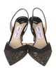 Jimmy Choo Patent Leather Sequin Embellishments Slingback Pumps