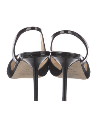 Jimmy Choo Patent Leather Sequin Embellishments Slingback Pumps