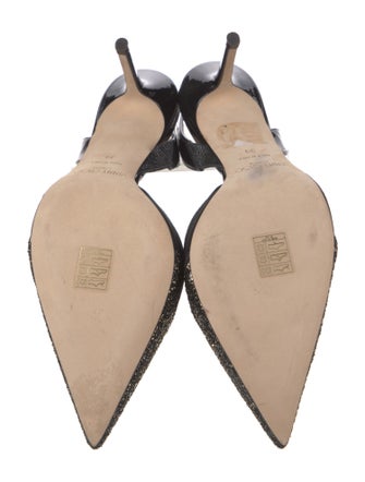 Jimmy Choo Patent Leather Sequin Embellishments Slingback Pumps