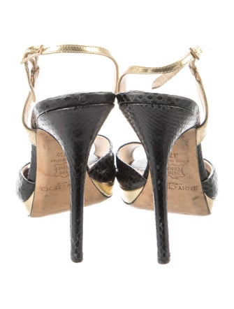 Jimmy Choo GG Embossed Snakeskin Slingback Pumps