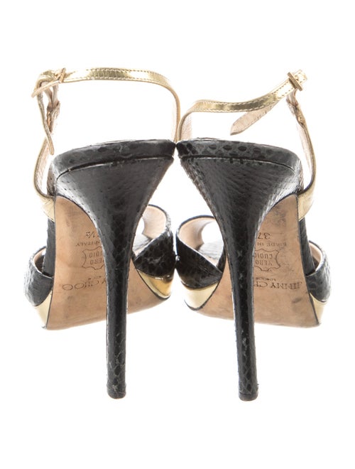 Jimmy Choo GG Embossed Snakeskin Slingback Pumps