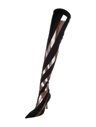 Jimmy Choo Canvas Graphic Print Sock Boots