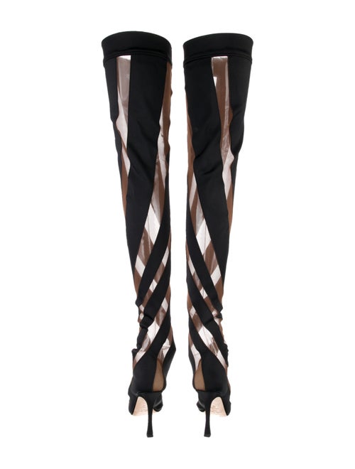 Jimmy Choo Canvas Graphic Print Sock Boots