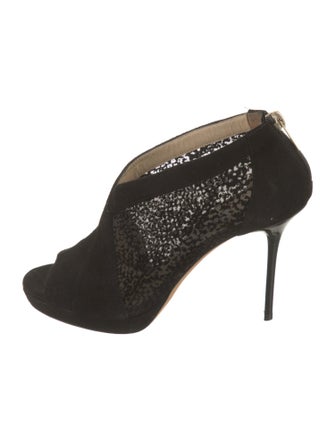 Jimmy Choo Suede Mesh Accents Sandals