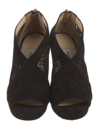 Jimmy Choo Suede Mesh Accents Sandals