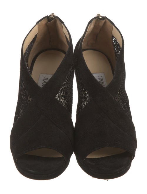 Jimmy Choo Suede Mesh Accents Sandals