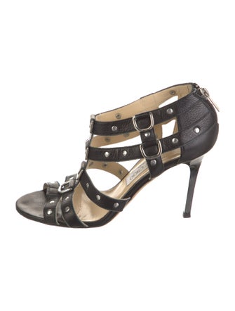 Jimmy Choo Leather Studded Accents Gladiator Sandals