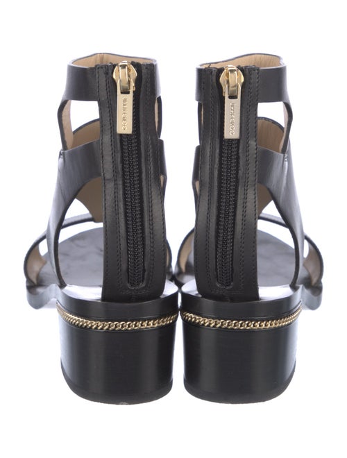 Jimmy Choo Leather Chain-Link Accents Gladiator Sandals