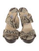 Jimmy Choo Embossed Leather Animal Print Slides