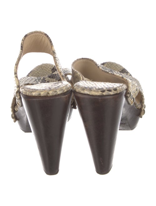 Jimmy Choo Embossed Leather Animal Print Slides