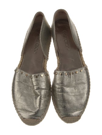 Jimmy Choo Leather Studded Accents D'Orsay Flats