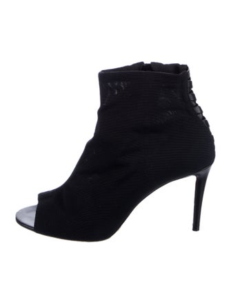 Jimmy Choo Mesh Leather Trim Embellishment Boots