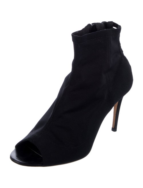 Jimmy Choo Mesh Leather Trim Embellishment Boots