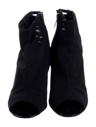 Jimmy Choo Mesh Leather Trim Embellishment Boots