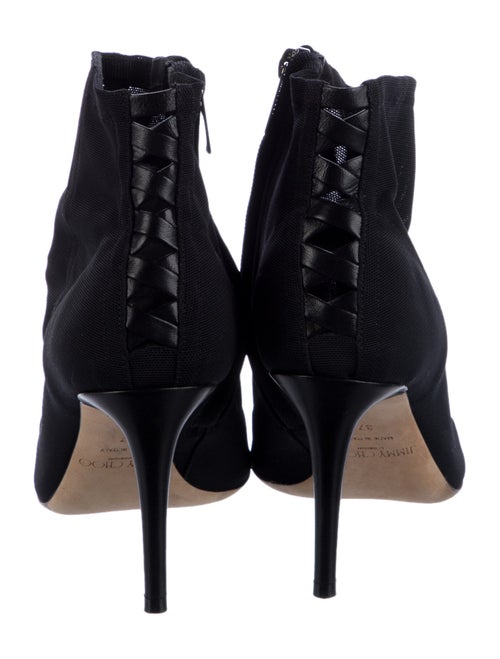 Jimmy Choo Mesh Leather Trim Embellishment Boots