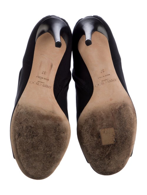 Jimmy Choo Mesh Leather Trim Embellishment Boots