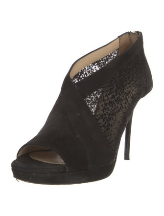 Jimmy Choo Suede Mesh Accents D'Orsay Pumps