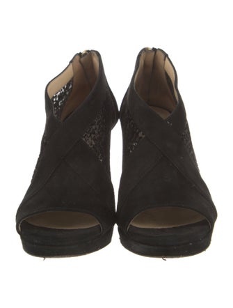 Jimmy Choo Suede Mesh Accents D'Orsay Pumps