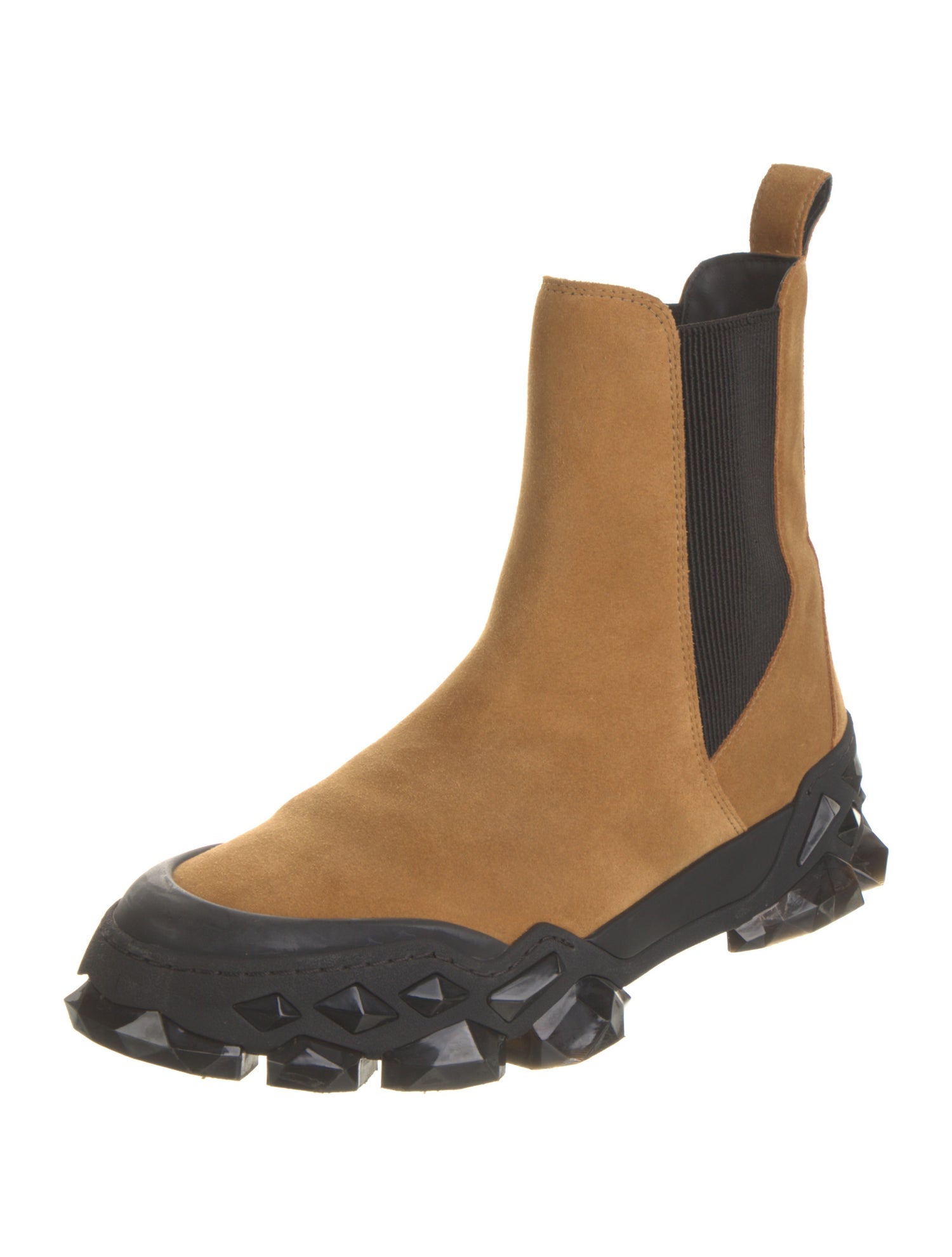 Jimmy Choo Suede Colorblock Pattern Chelsea Boots