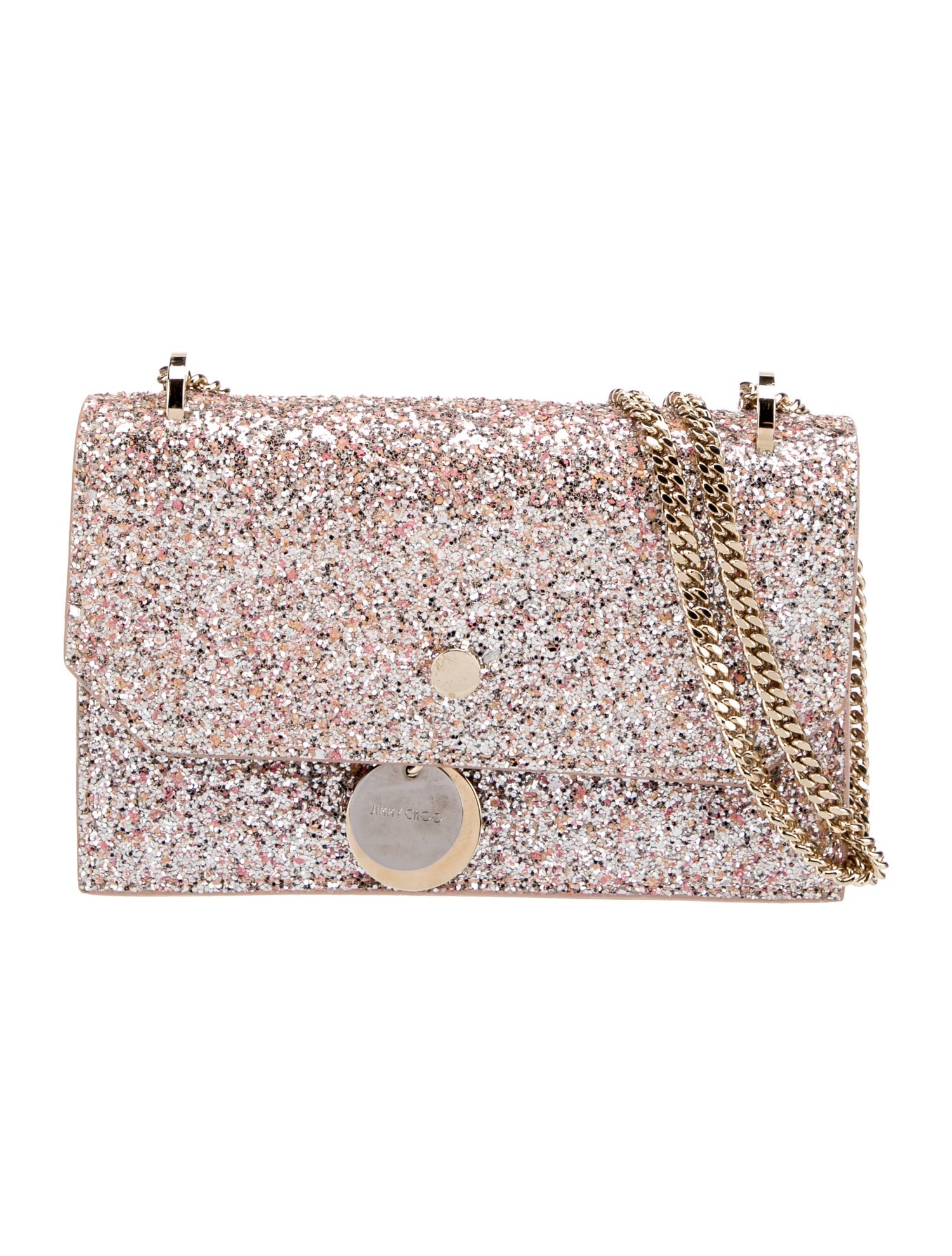 Jimmy Choo Glitter Shoulder Bag - Metallic Shoulder Bags, Handbags ...