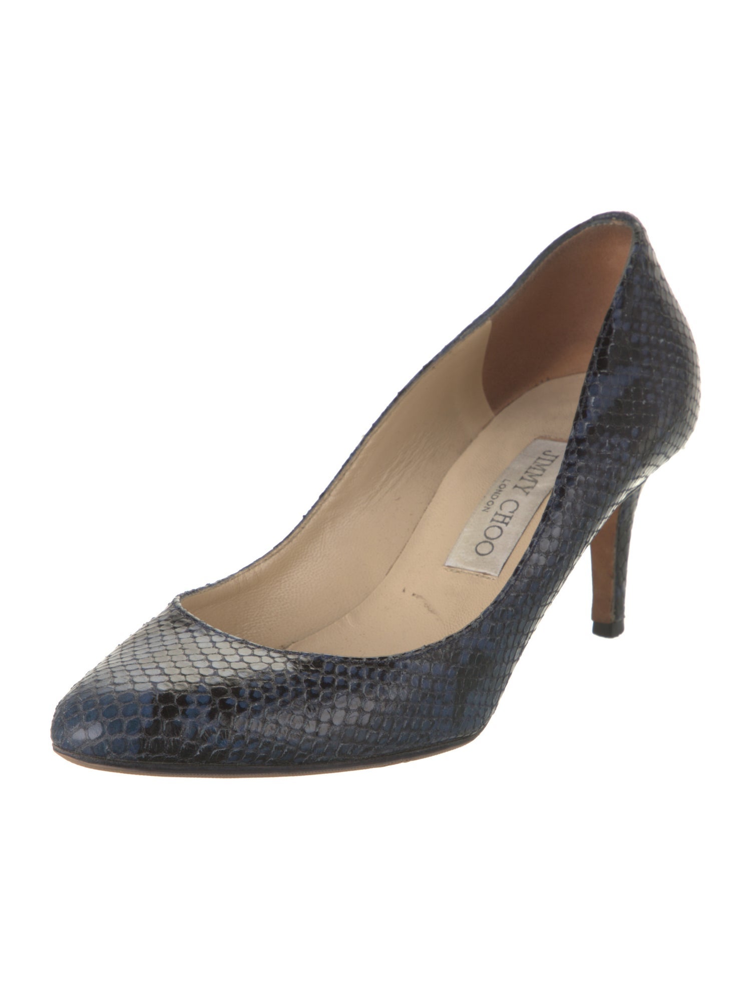 Jimmy Choo Embossed Leather Animal Print Pumps