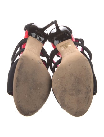 Jimmy Choo Neoprene Leather Trim Embellishment Sandals