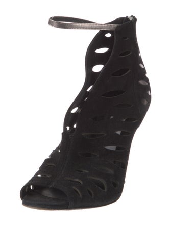 Jimmy Choo Suede Lasercut Accents Pumps