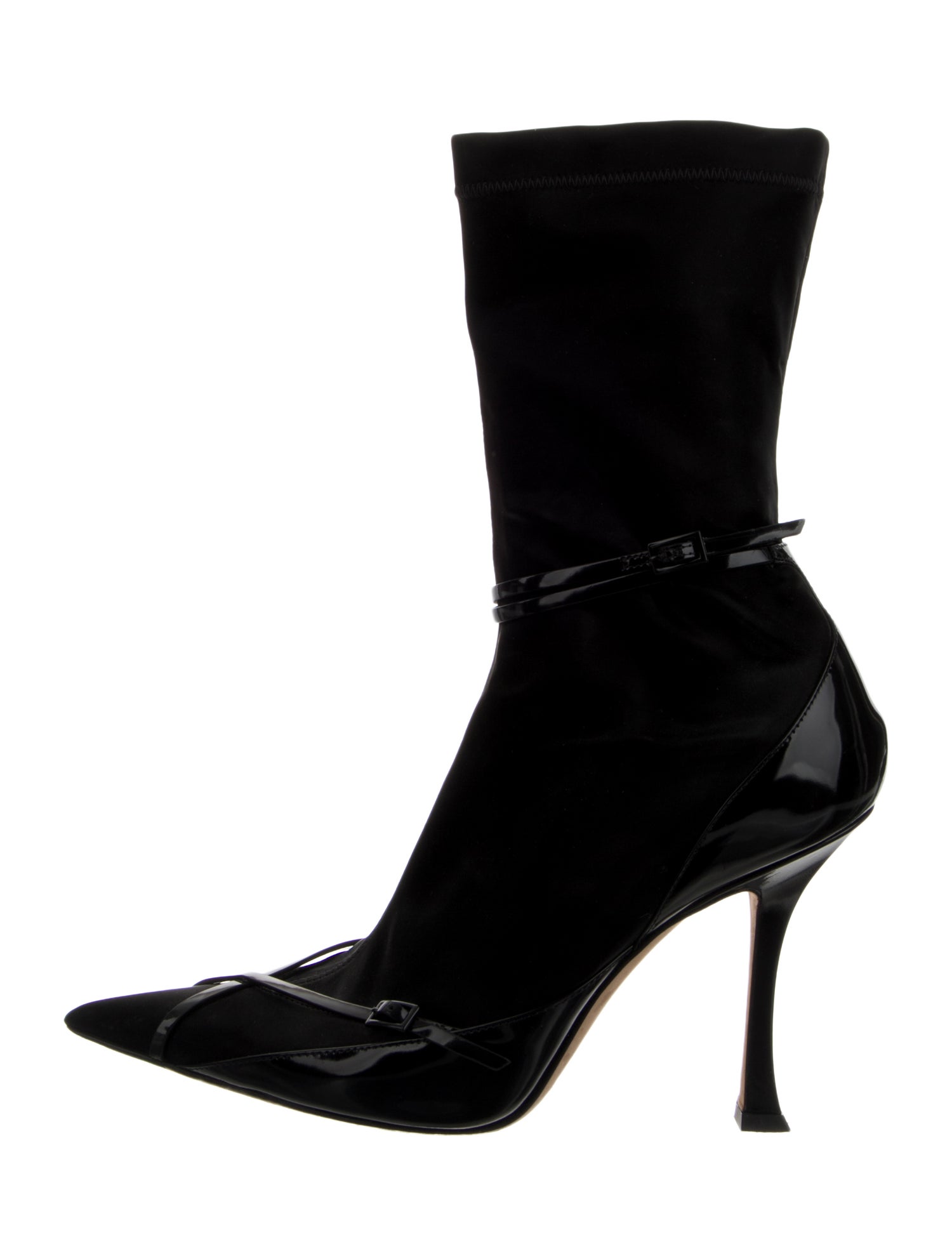 Jimmy Choo x Mugler Leather Sock Boots
