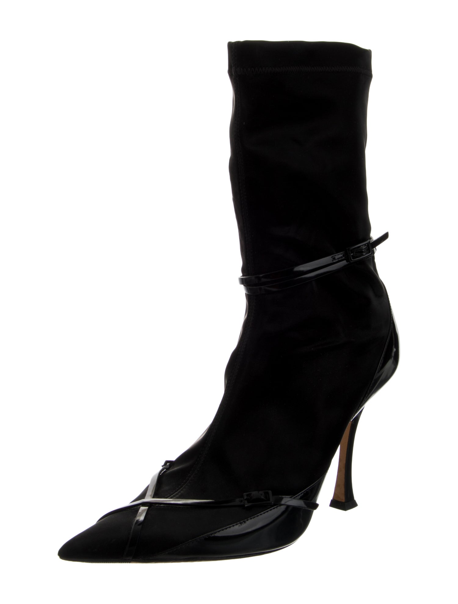 Jimmy Choo x Mugler Leather Sock Boots