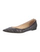 Jimmy Choo Striped Leather Trim Embellishment Flats