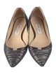 Jimmy Choo Striped Leather Trim Embellishment Flats