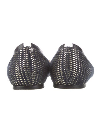 Jimmy Choo Striped Leather Trim Embellishment Flats