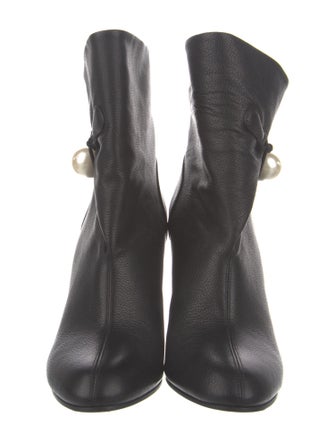 Jimmy Choo Faux Pearl Accents Leather Boots