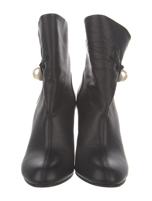 Jimmy Choo Faux Pearl Accents Leather Boots