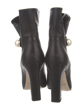 Jimmy Choo Faux Pearl Accents Leather Boots