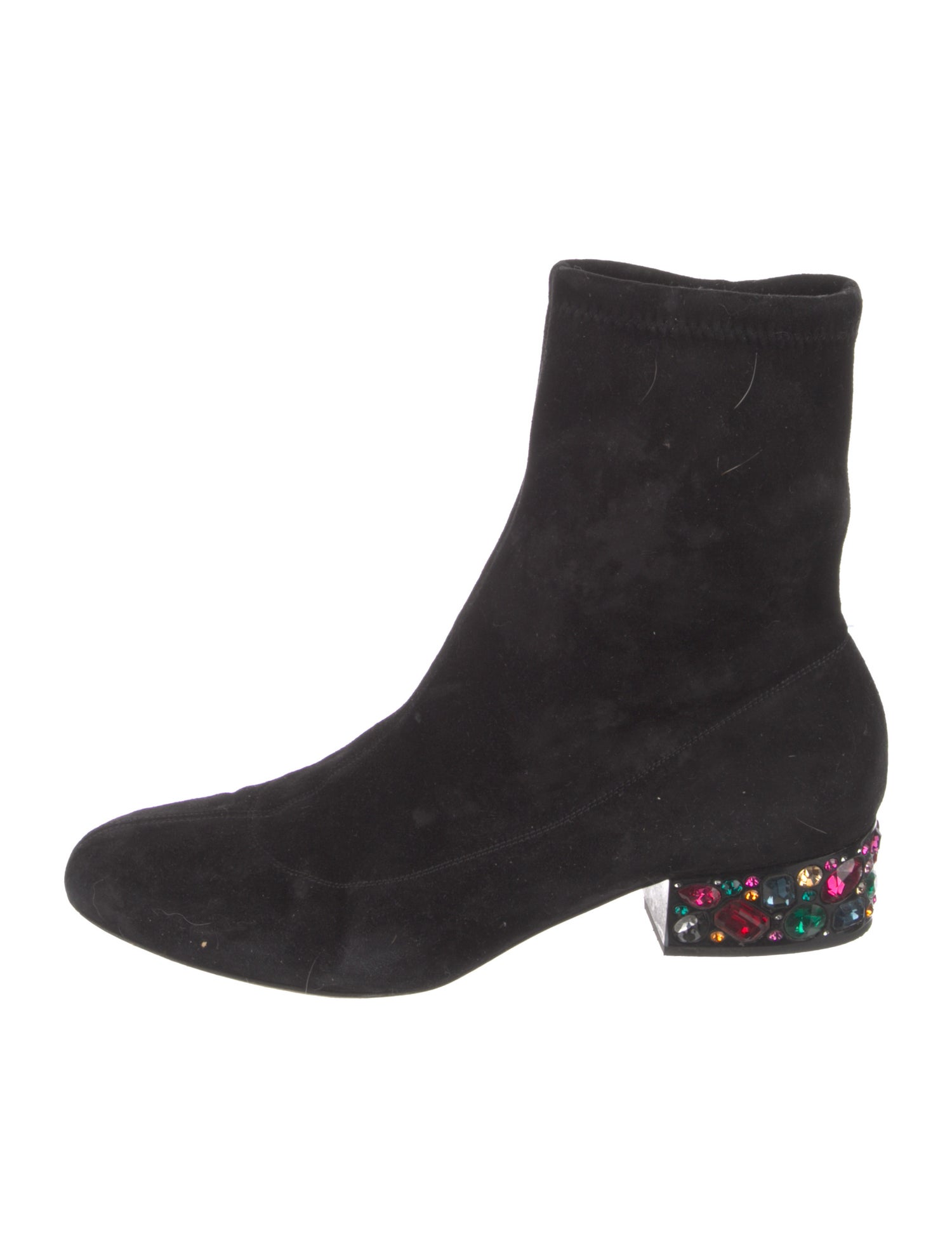 Jimmy Choo Suede Crystal Embellishments Sock Boots